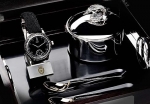 Royal Black Caviar Watch with Exclusive Silver caviar case and 24kt gold Plated Spoons