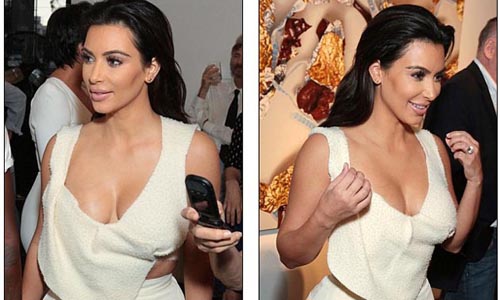 Kim Kardashian flashes plunging top