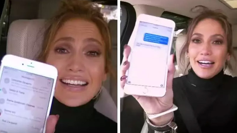  Jennifer Lopez and Leonardo DiCaprio exchange flirty texts on Carpool Karaoke