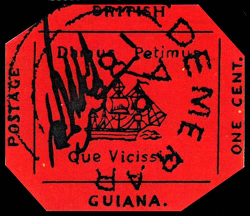 British Guiana 1 Cent Magenta Stamp