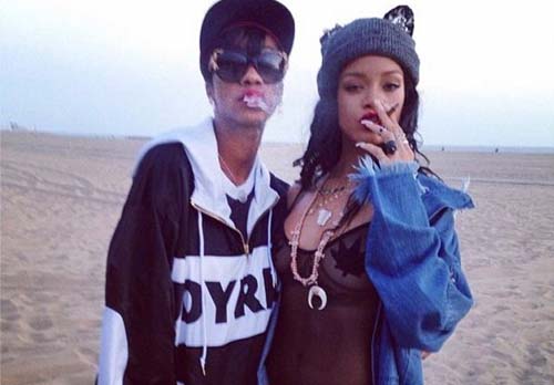 Rihanna with his friend