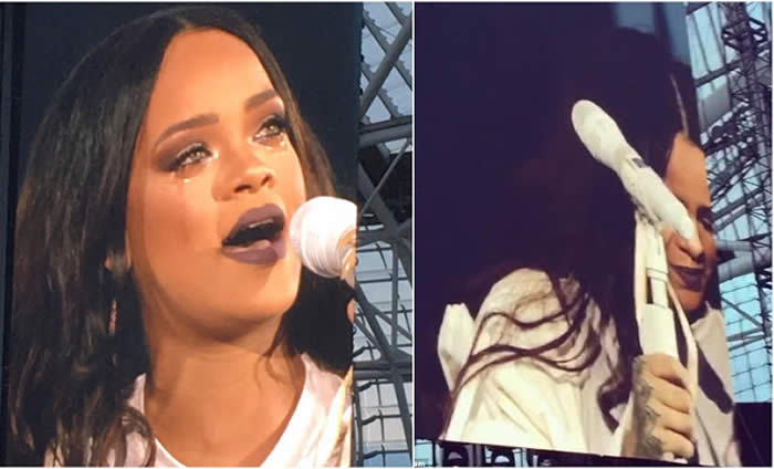 Rihanna Cries During Concert