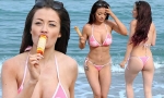 Ex On The Beach's Jess Impiazzi dons a tiny pink bikini on holiday