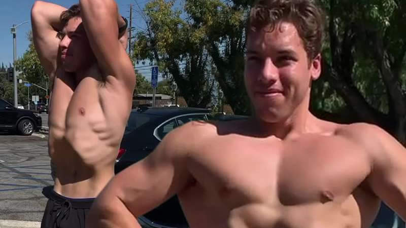  Arnold Schwarzenegger’s son Joseph Baena perfects Bodybuilding Poses