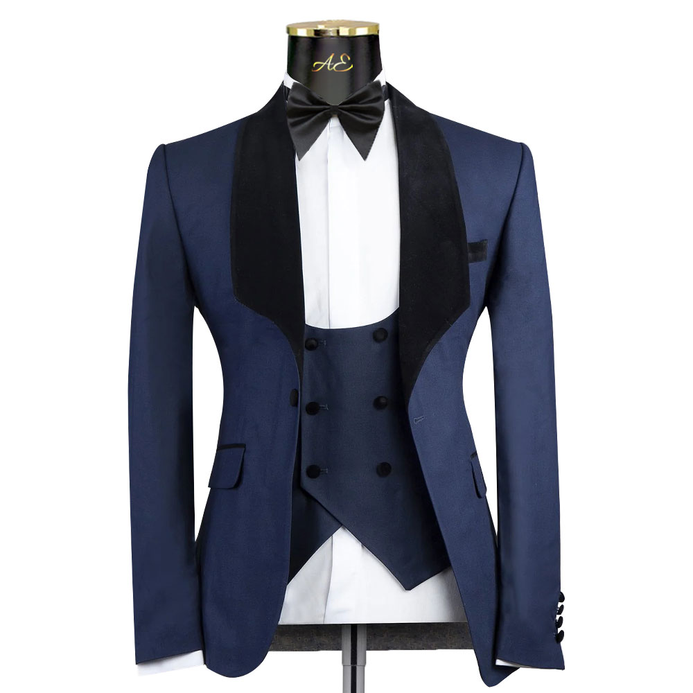 Embracing Elegance: Bespoke Tuxedo Designs for Grooms in Shades of Blue