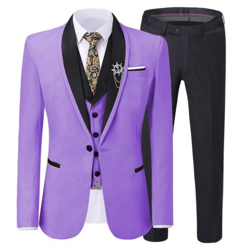 The Bold Elegance of Black and Purple: Tuxedo Fashion Reinvented