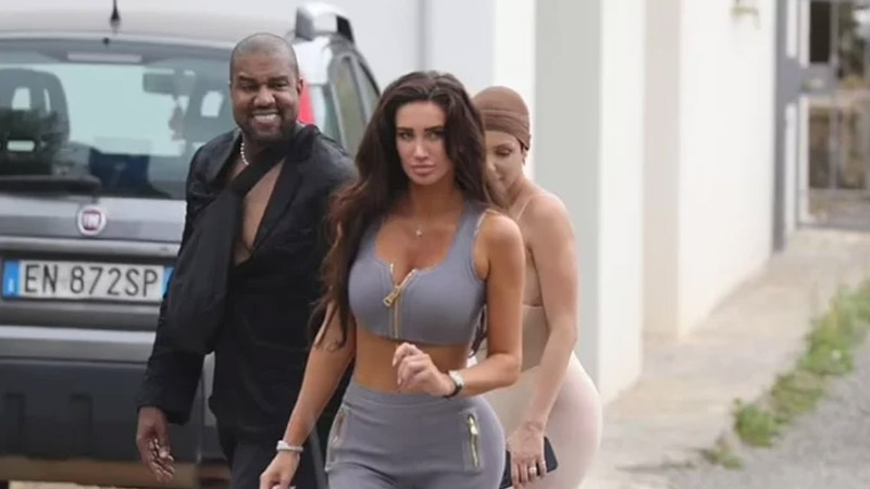  Kanye West, wife Bianca Censori spotted with Kim Kardashian lookalike