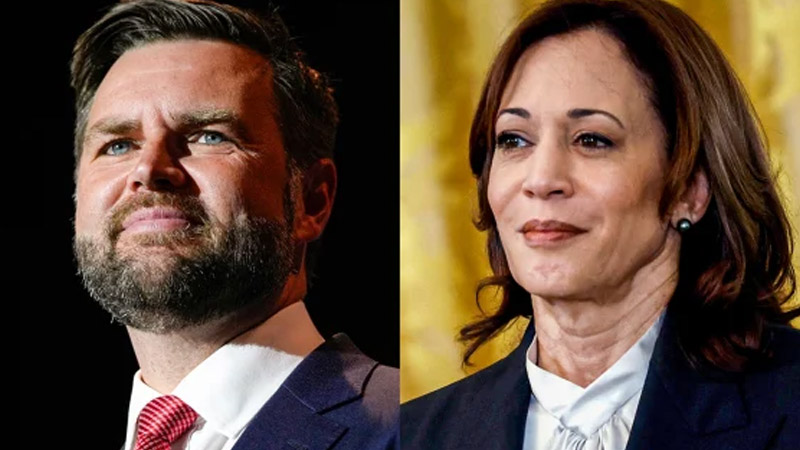 Kamala Harris and JD Vance