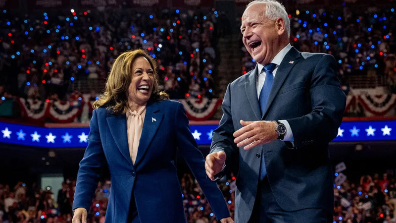 Kamala Harris and Tim Walz